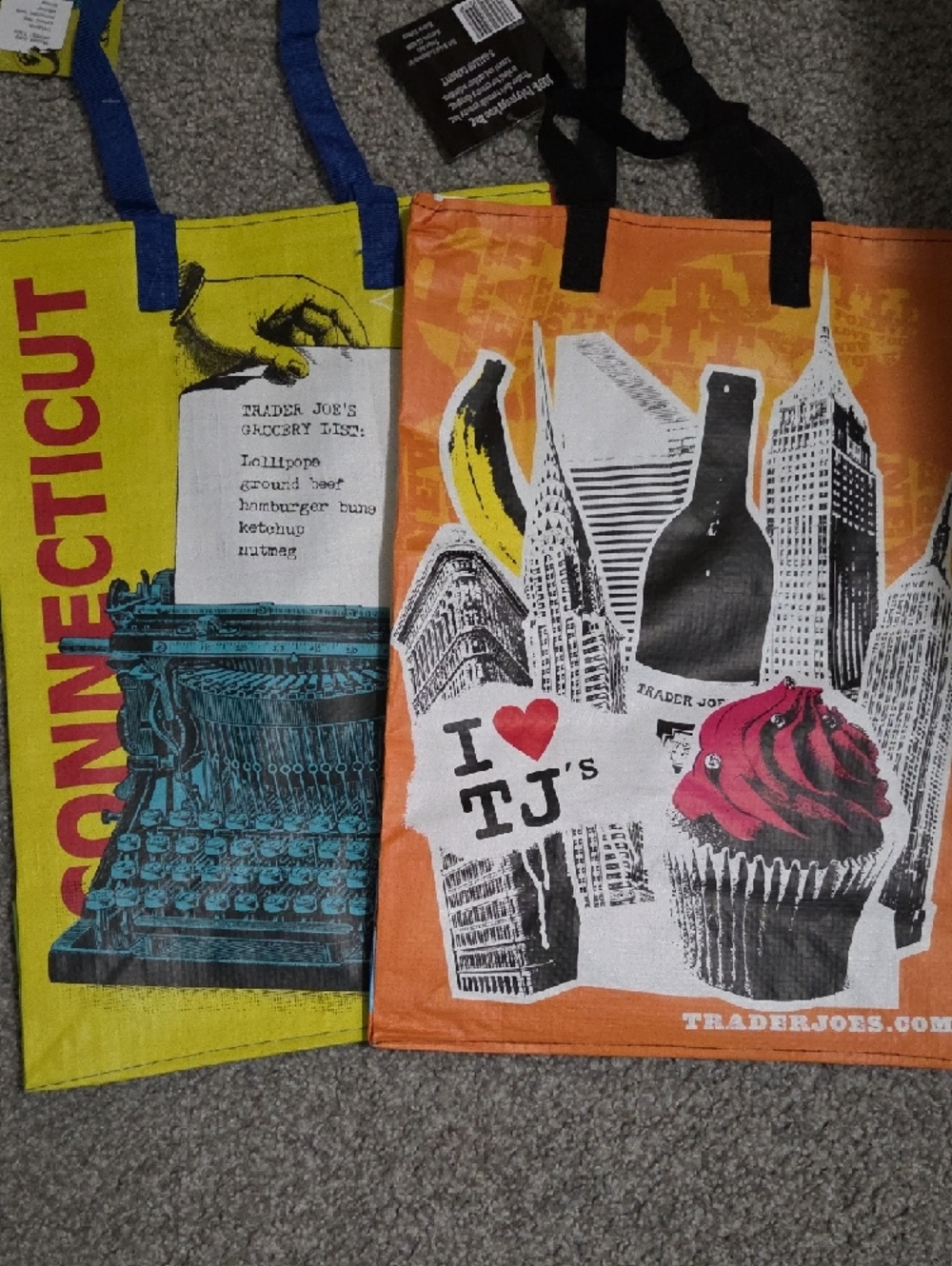 Trader Joe's Bags - New York & Connecticut, 2 Bags NWT